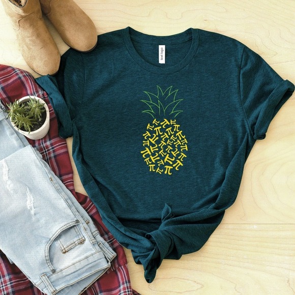 Pineapple Pi Shirt, Pi Shirt, Pineapple Shirt, Pi Symbol Tee, Math Lover Shirt - Picture 1 of 2